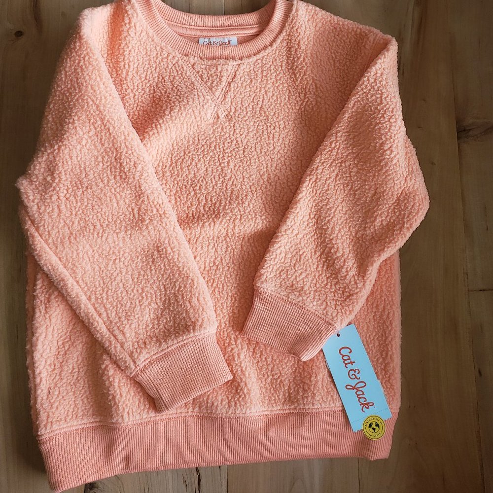 Kids Orange Fleece Pullover Sweatshirt